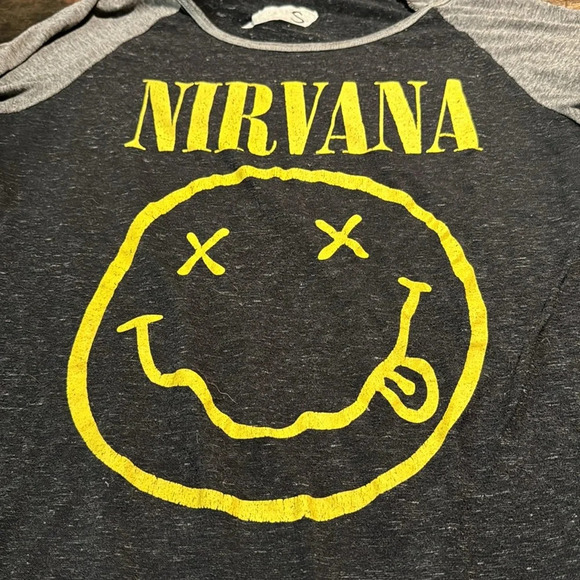 Nirvana Ragland distressed long sleeve thin T shirt size small EDGY FEMININE - Picture 2 of 9